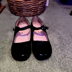 Girl an Black Patent Mary Jane Shoes